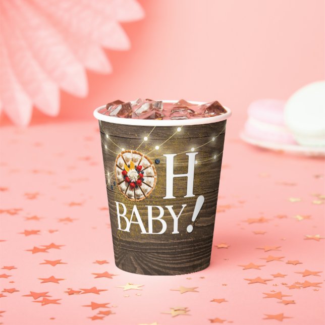 Rustic Oh Baby Süsse Pie Baby Dusche Pappbecher (Insitu)