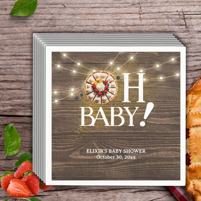 Rustic Oh Baby Süsse Pie Baby Dusche Serviette (Von Creator hochgeladen)
