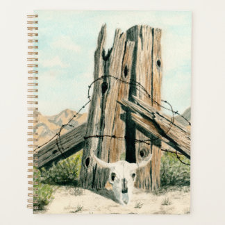 Rustic Old West watercolor art; Desert planner Planer