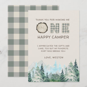 Rustic One Happy Camper Merci Cartes