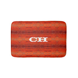 Rustic Orange Aztec Stripes Pattern Monogram Badematte