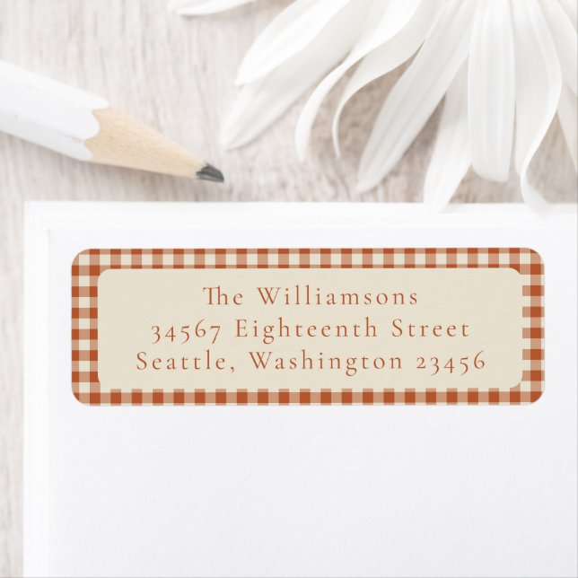 Rustic Orange Gingham Karierte benutzerdefinierte  (Insitu)