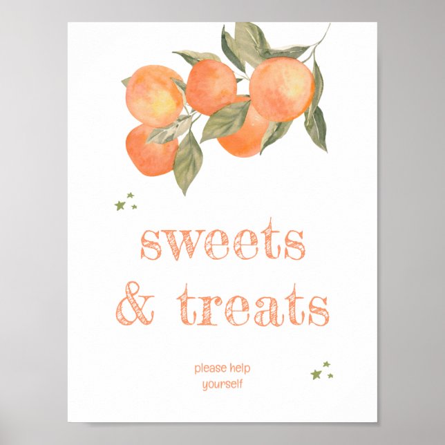 Rustic Orange Grove "Sweets & Treats" Sign Poster (Vorne)