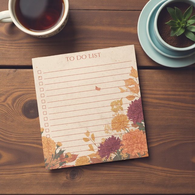 Rustic Orange Marigold To Do List Nature Botanical Notizblock (Rustic Orange Marigold To Do List Nature Botanical Notepad)