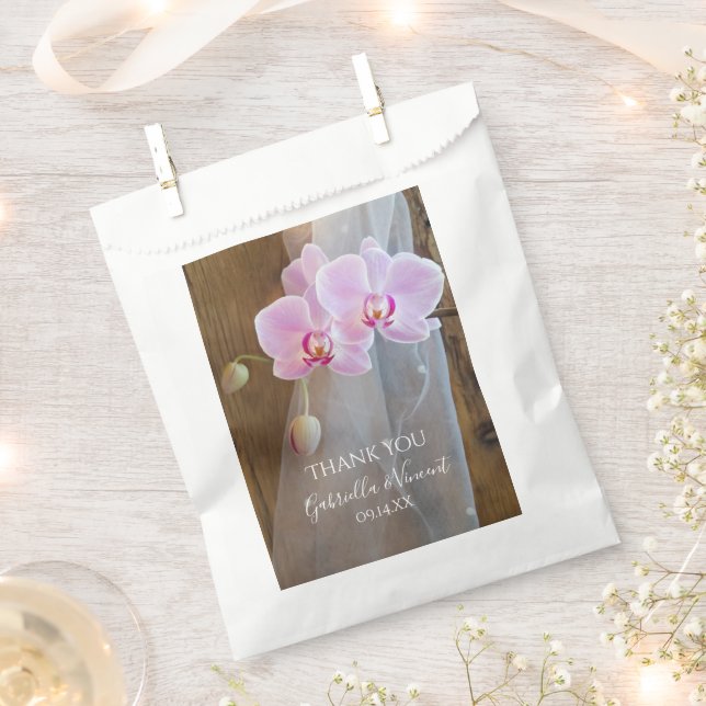 Rustic Orchid Elegance Country Wedding Vielen Dank Geschenktütchen (Ausgeschnitten)