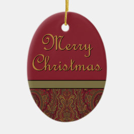 Rustic Paisley Frohe Weihnachten Keramik Ornament