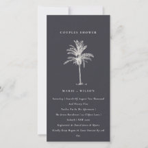 Rustic Palm Tree Marine Kraft Couples Invitation d