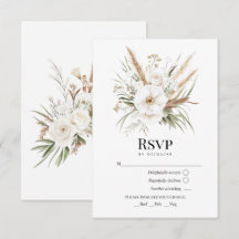 Rustic Pampas Grass White Floral Bohemian Wedding