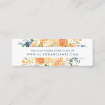 Rustic Peach Peony Wedding Website RSVP Cards