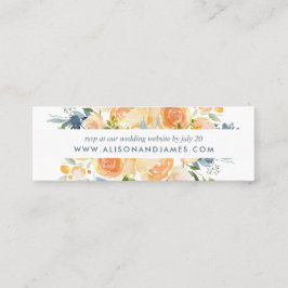 Rustic Peach Peony Wedding Website RSVP Cards Mini Visitenkarte