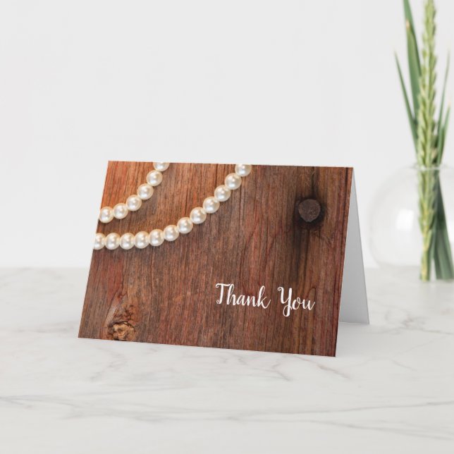 Rustic Pearls Country Bridesmaid Vielen Dank Dankeskarte (Vorderseite)