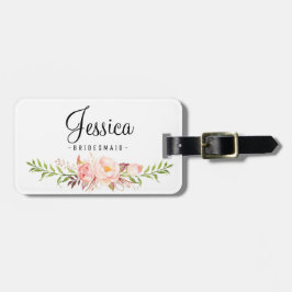 Rustic Peony Floral Mannschaft Braut Gepäckanhänger