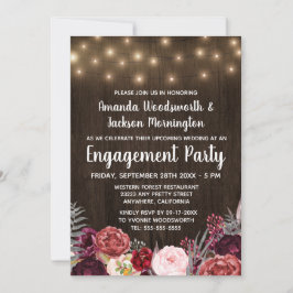 Rustic Peony Marsala Engagement Party Einladungen