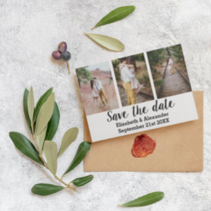 Rustic Photo Collage Enregistrer La Carte Date