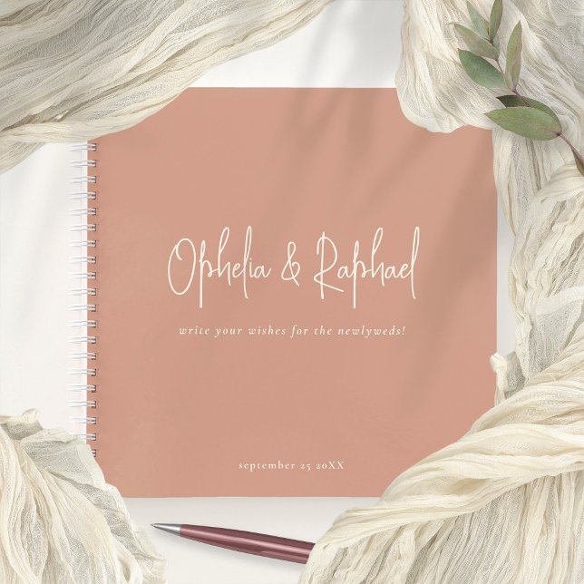 Rustic Photo Terracotta Boho Livre d'invité Mariag (Créateur téléchargé)