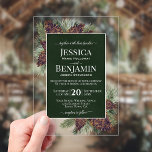 Rustic Pine Cones & Branches Stylish Text Wedding Acryleinladungen<br><div class="desc">Invite your loved ones to share in your joy on your wedding day with these gorgeous acrylic invitations. The stylish boho chic design features your names prominently displayed in bold letters while the introduction and other notes feature fancy script calligraphy with swashes on the ends of the letters. The text...</div>