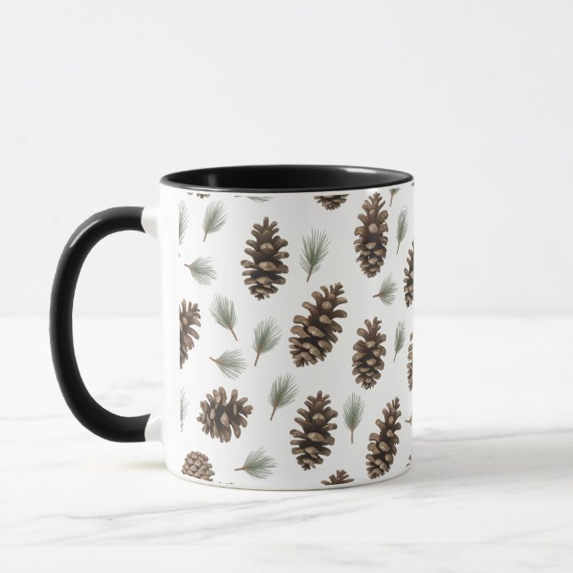 Rustic Pinecone Combo Tasse - Bauernhof Weihnachte (Links)