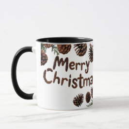 Rustic Pinecone Frohe Weihnachts Combo Tasse