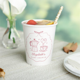 Rustic Pink Baby Is Brewing Coffee Pappbecher