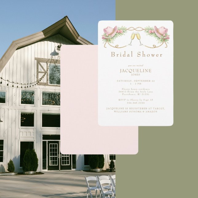 Rustic Pink Cowboy Hat Rustic Bridal Shower Einladung (Von Creator hochgeladen)