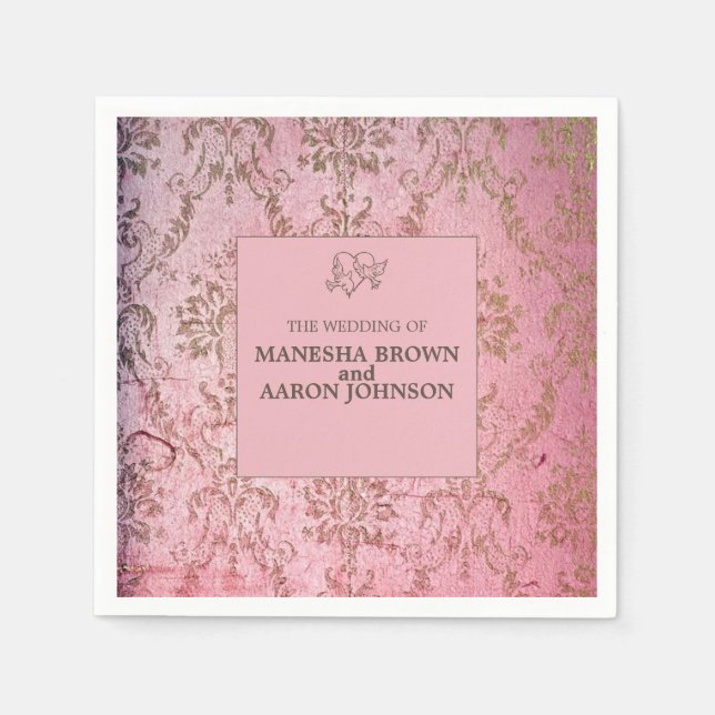RUSTIC PINK - Hochzeitscocktail Napkin Serviette (Vorderseite)