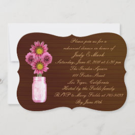 Rustic Pink Mason Invitation de la répétition