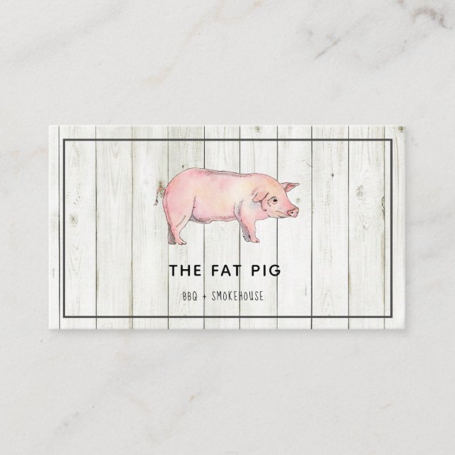 Rustic Pork BBQ Restaurant Carte de visite (Devant)