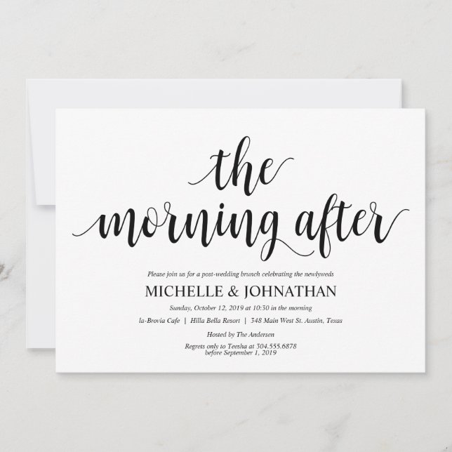 Rustic Post Mariage Brunch Invitation Card (Devant)