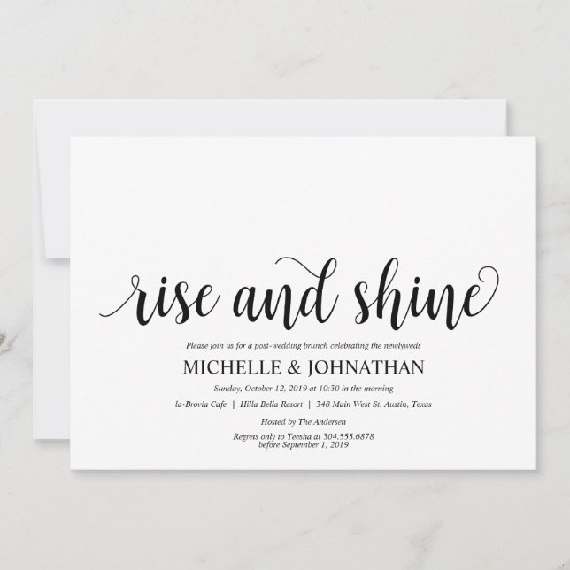 Rustic Post Mariage Brunch Invitation Card (Devant)