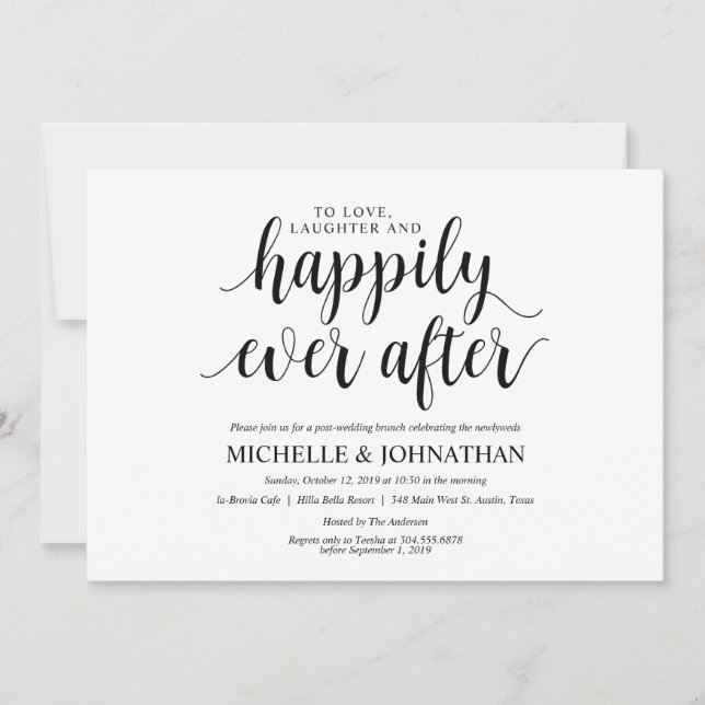 Rustic Post Mariage Brunch Invitation Card (Devant)