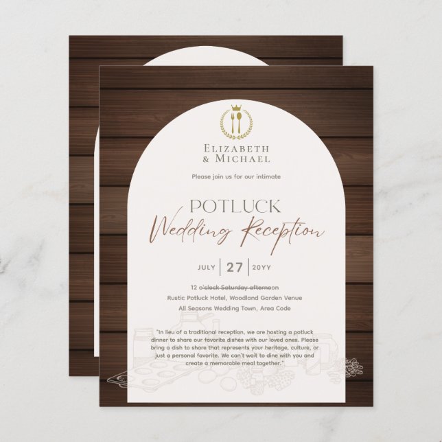 Rustic POTLUCK Wedding Template Guide (Vorne/Hinten)