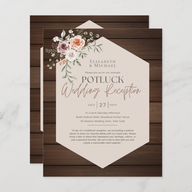 Rustic POTLUCK Wedding Template Guide (Vorne/Hinten)