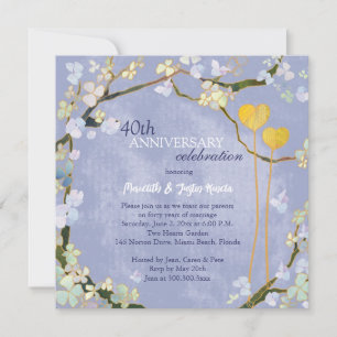 Rustic Powder Blue Wedding Jubiläum Einladung