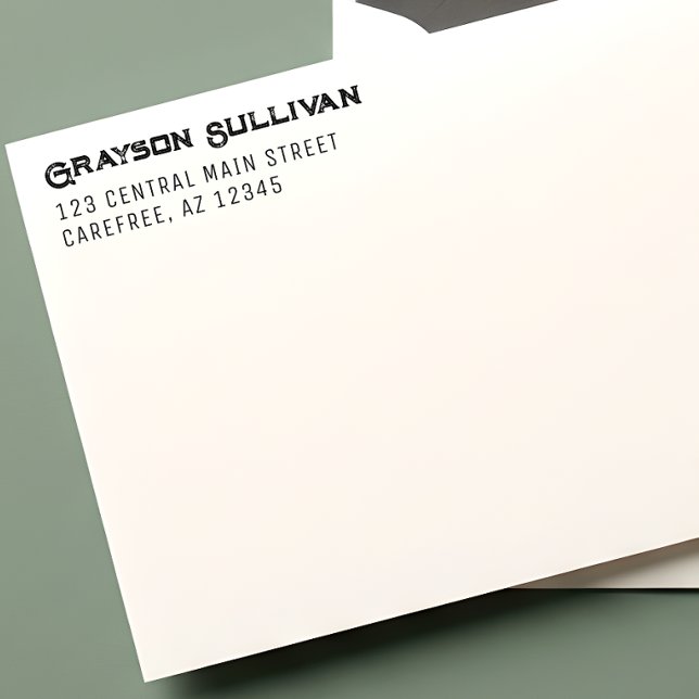 Rustic Professional Left Aligned Address Permastempel (Von Creator hochgeladen)