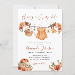 Rustic Pumpkin Baby Clothes Baby Sprinkle Einladung