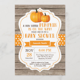 Rustic Pumpkin Baby Shower Einladungskarte Holz