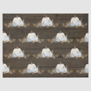 Rustic Pumpkin Barn Wood Blue n White Herbstlaubs Seidenpapier