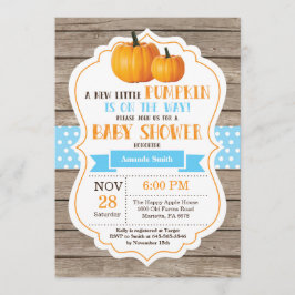 Rustic Pumpkin Boy Baby Shower Einladungskarte