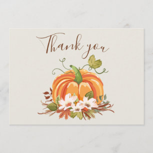Rustic Pumpkin Danke Karte Blumenaustbraun