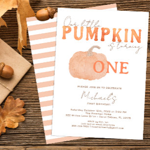 Rustic Pumpkin Erster Geburtstag Einladung
