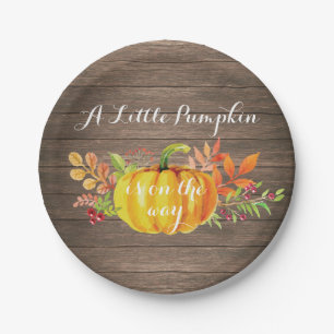 Rustic Pumpkin Fall Baby Duschpapierplatte Pappteller