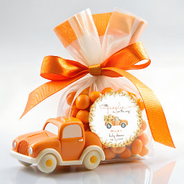 Rustic Pumpkin Fall Floral Baby Dusche Runder Aufkleber