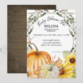 Rustic Pumpkin Farm Sonnenblumen Foliage Babydusch Einladung