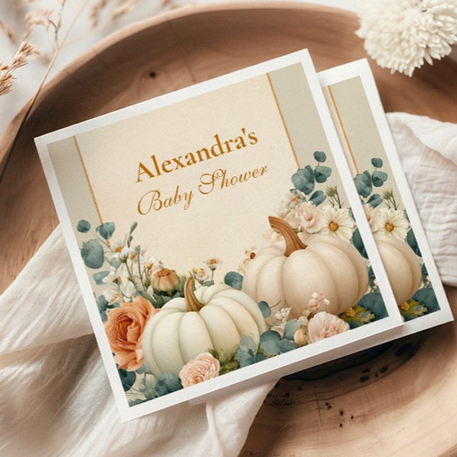 Rustic Pumpkin Floral Baby Dusche Serviette (Von Creator hochgeladen)