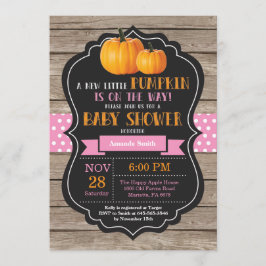 Rustic Pumpkin Girl Baby Shower Einladungskarte