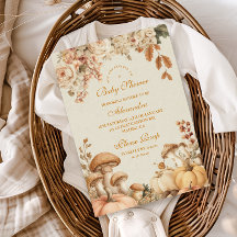 Rustic Pumpkin Mushroom Baby Dusche