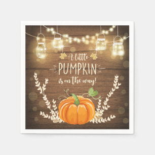 Rustic Pumpkin Paper Napkins Fall Holzdusche Serviette
