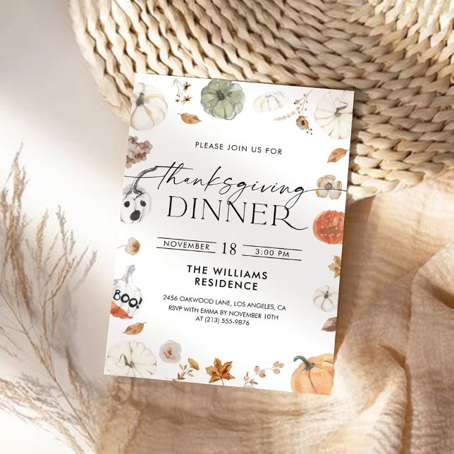 Rustic Pumpkin Thanksgiving Dinner Invitation Save The Date (Von Creator hochgeladen)