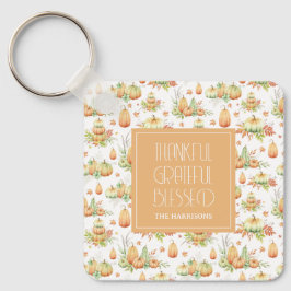 Rustic Pumpkin Verlasse dankbare dankbare, dankbar Schlüsselanhänger