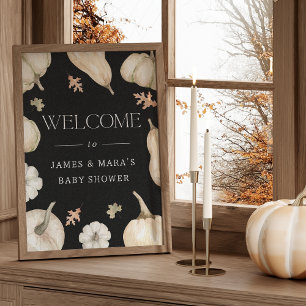 Rustic Pumpkins Fall Baby Dusche Begrüßungszeichen Poster